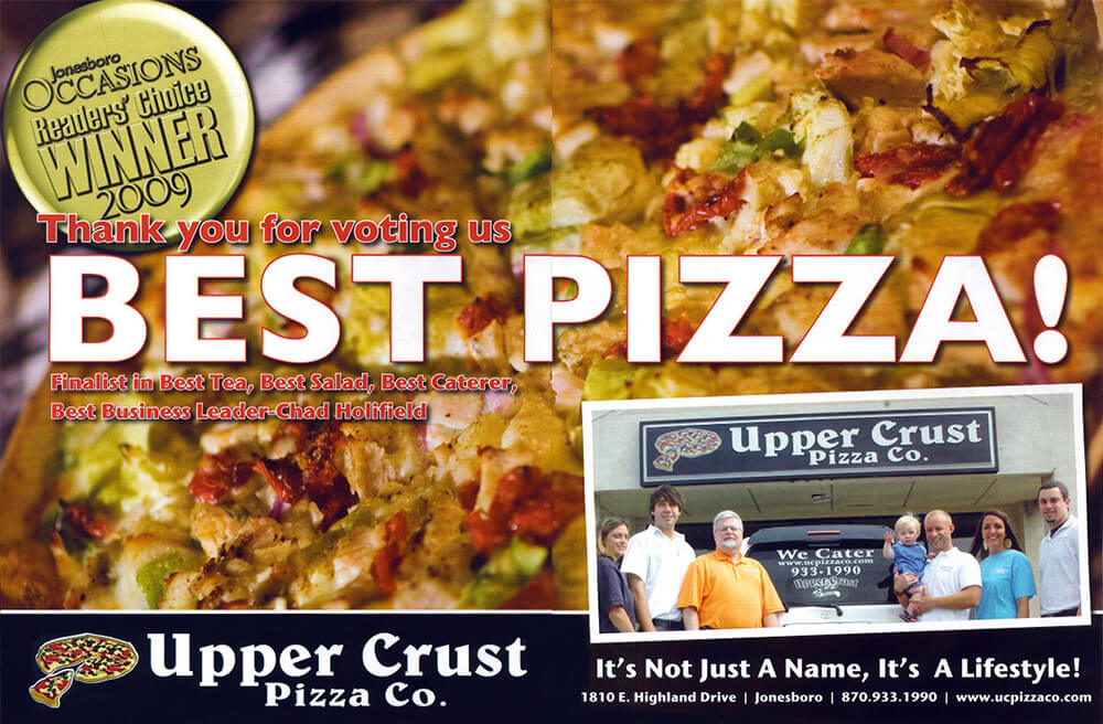 Occasions Winner 2009 - Upper Crust Pizza Co. Occasions Winner 2009